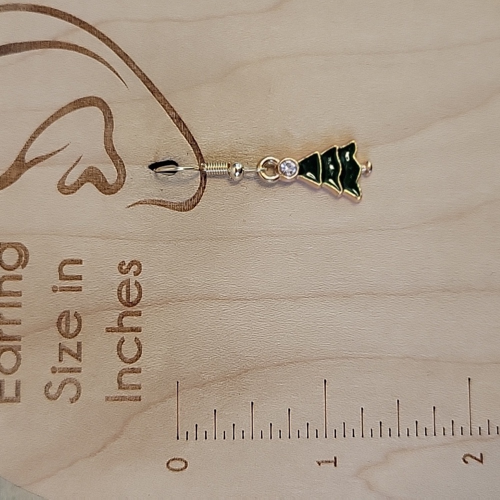 TINY CHRISTMAS CHARM EARRINGS - Picture 5 of 5